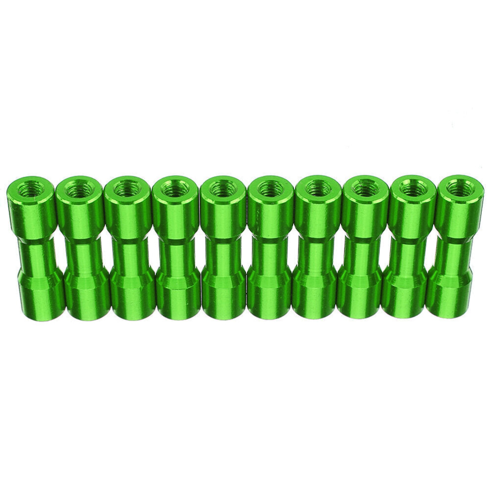 (Green) M3AS11 10Pcs M3 20mm Aluminum Alloy Standoff Spacer Round Column MultiColor Smooth Surface-image-OPC-P9RBSG8-NEW