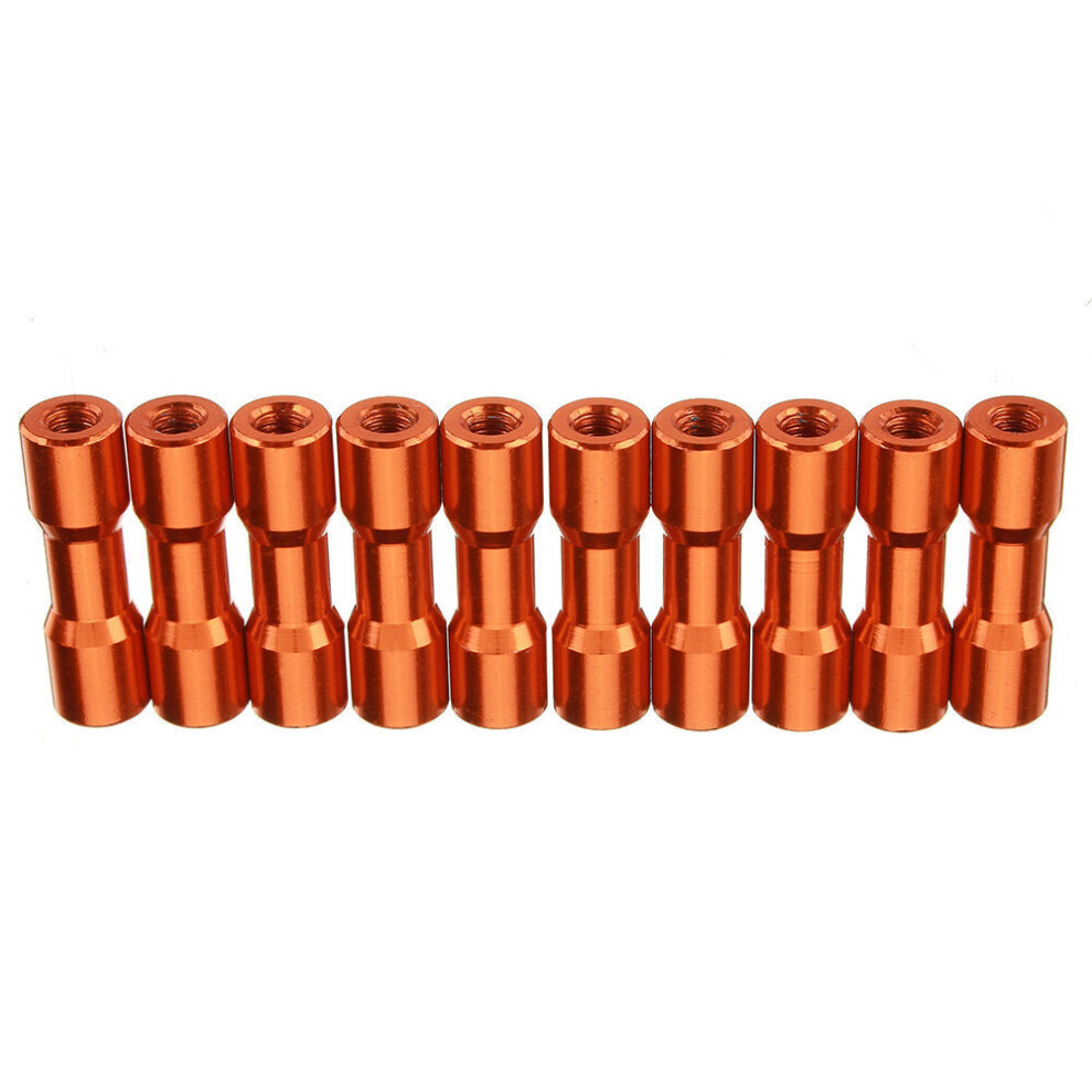 (Gold) M3AS11 10Pcs M3 20mm Aluminum Alloy Standoff Spacer Round Column MultiColor Smooth Surface