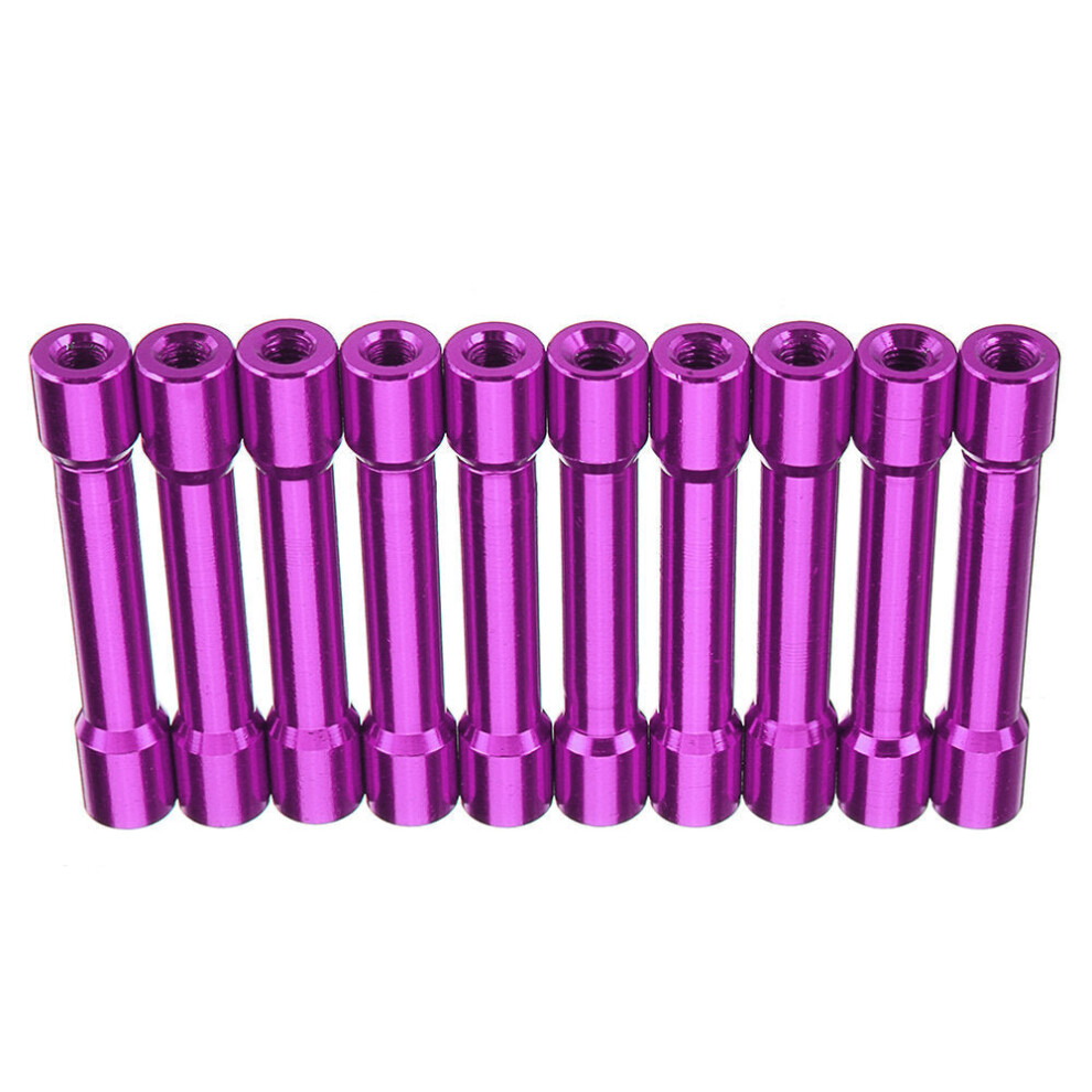 (Pink) M3AS13 10Pcs M3 35mm Aluminum Alloy Standoff Spacer Round Column MultiColor Smooth Surface