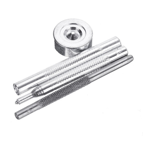 4 Pcs Metal Leather Craft Tools Snap Rivet Fastener Buttons Installation Tool Kit Hand Punch Tool Set 1