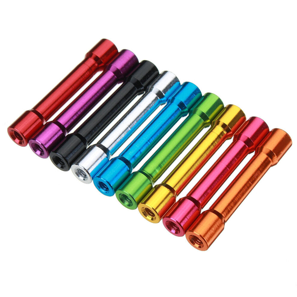 (Silver) M3AS13 10Pcs M3 35mm Aluminum Alloy Standoff Spacer Round Column MultiColor Smooth Surface