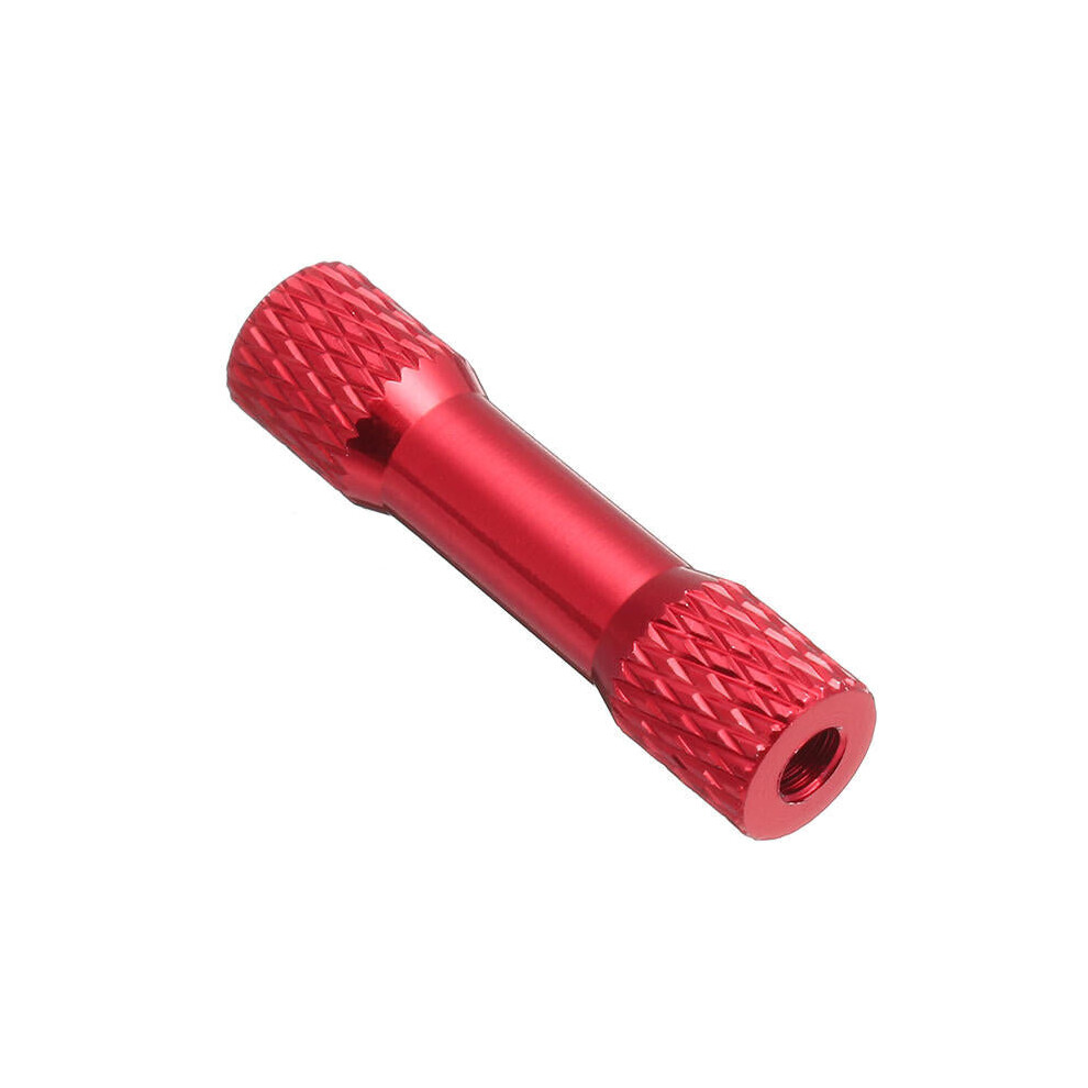 (Red) 10Pcs M3 25mm Knurled Standoff Aluminum Alloy Multicolor