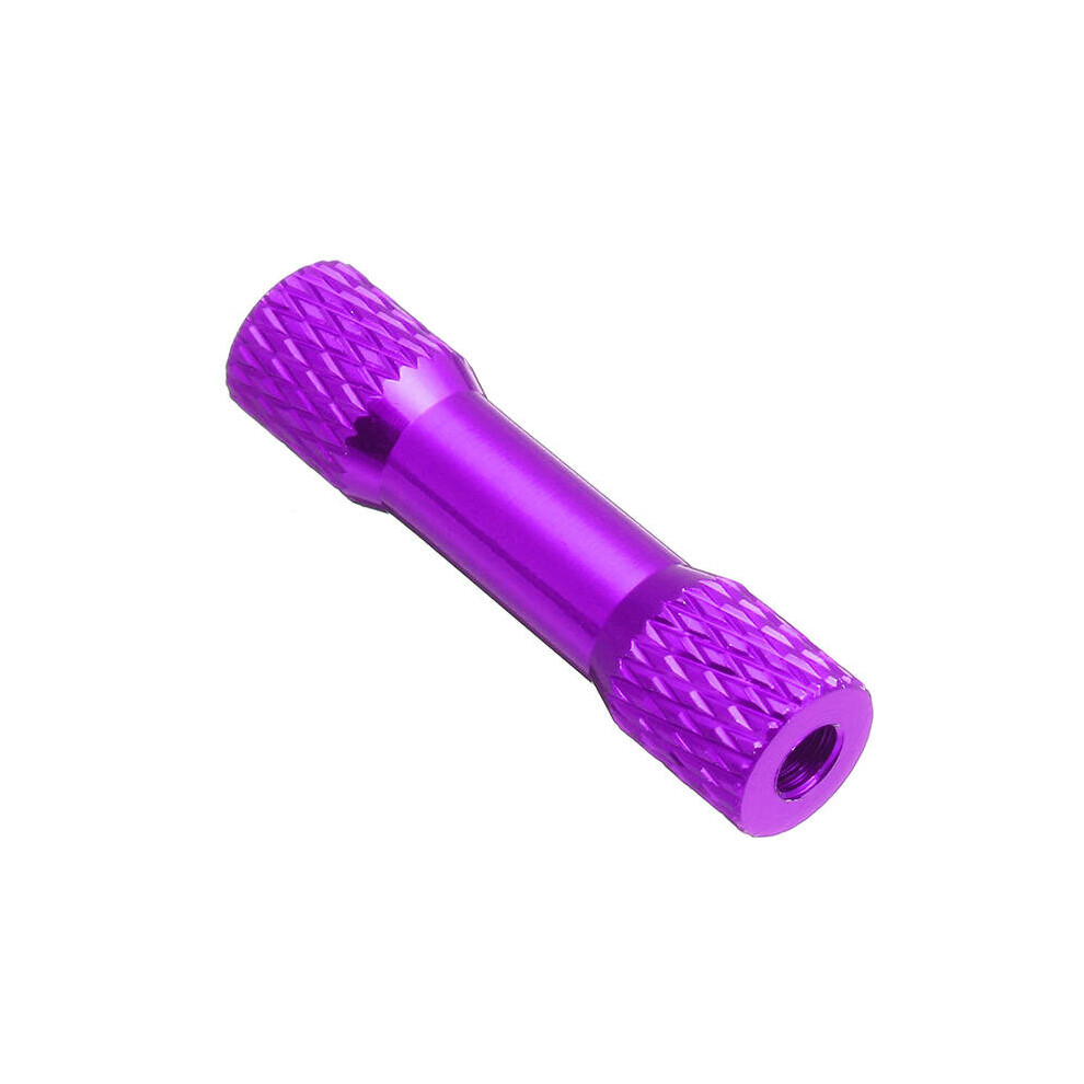 (Purple) 10Pcs M3 25mm Knurled Standoff Aluminum Alloy Multicolor