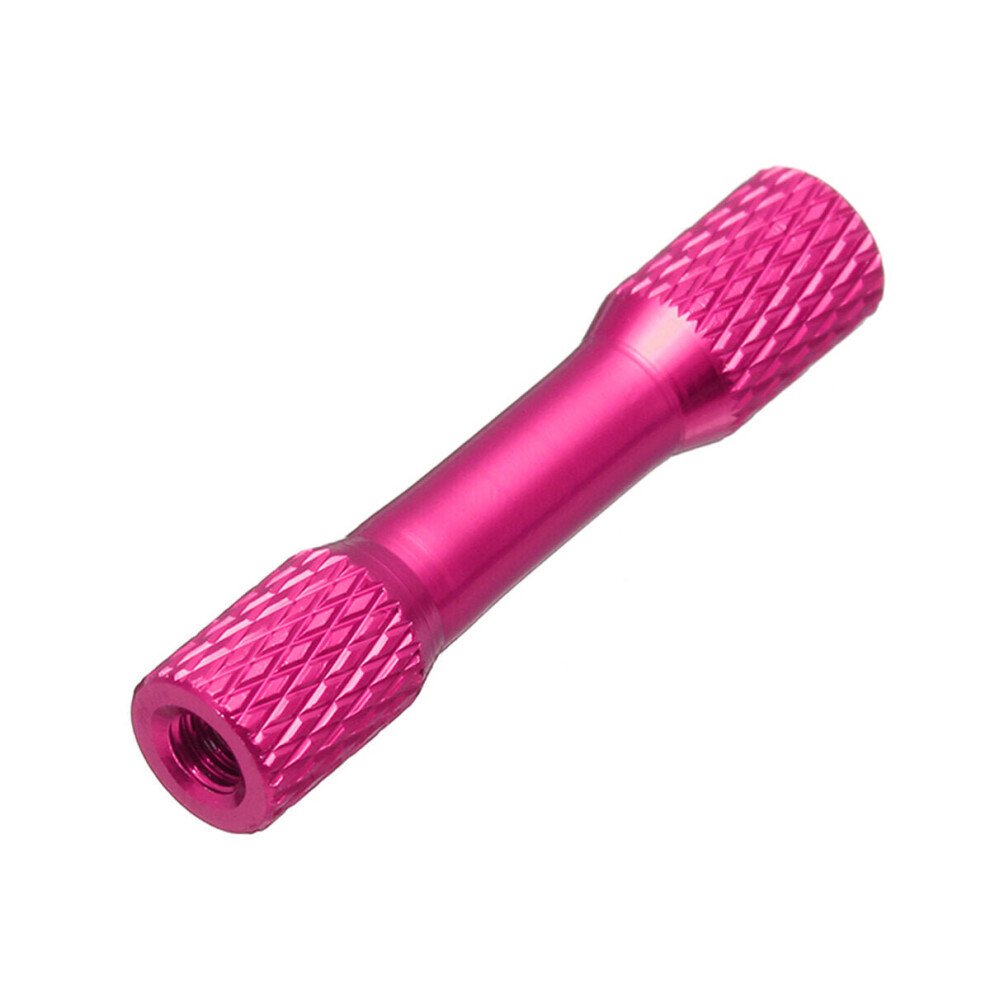 (Pink) 10Pcs M3 15mm Knurled Standoff Aluminum Alloy Multicolor