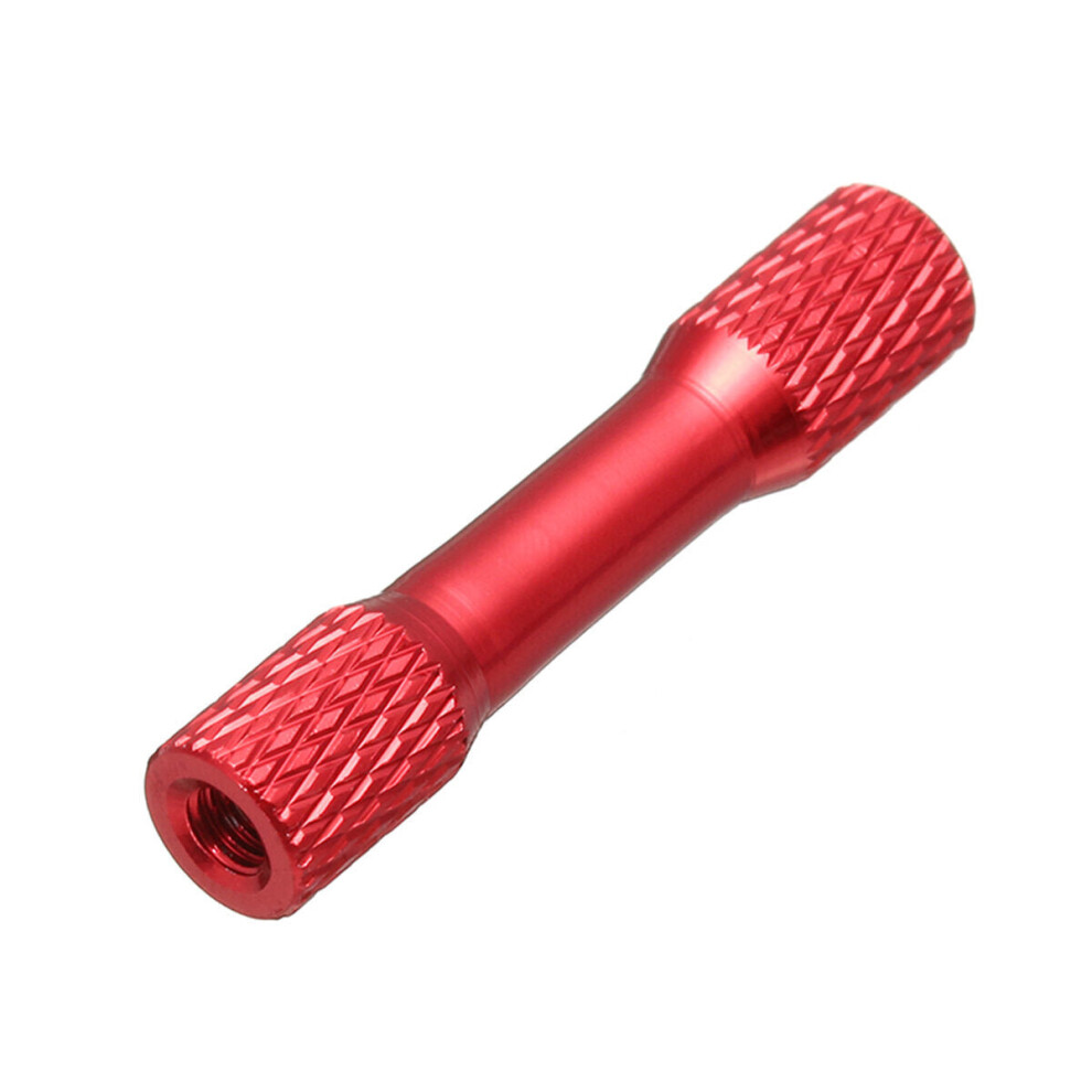 (Red) 10Pcs M3 15mm Knurled Standoff Aluminum Alloy Multicolor