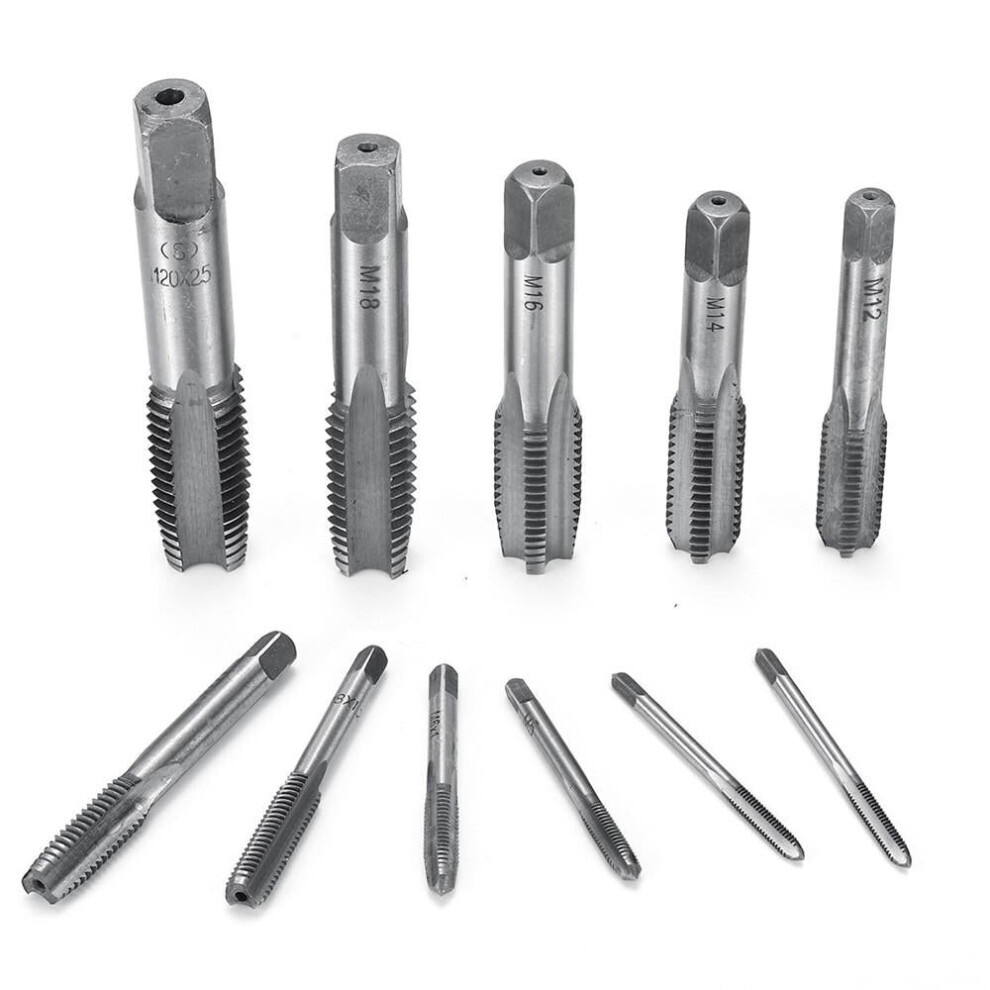 (M14:2mm;11mm;14mm;77cm) 2pcs M3-M20 High Speed HSS Straight Thread Tap Screw Tap Metric Hand Tap