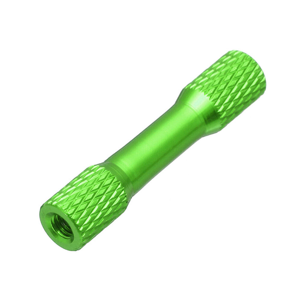 (Green) 10Pcs M3 15mm Knurled Standoff Aluminum Alloy Multicolor