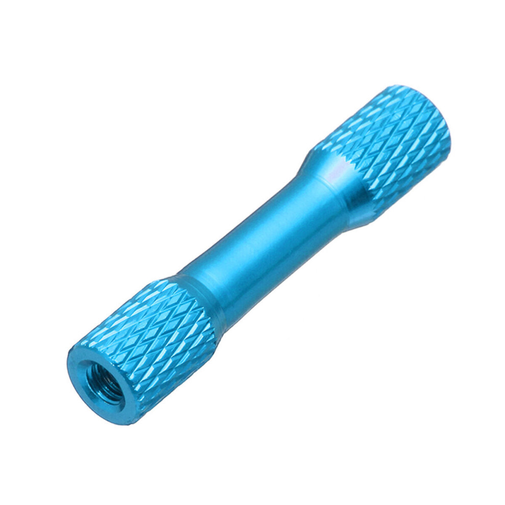 (Sky Blue) 10Pcs M3 15mm Knurled Standoff Aluminum Alloy Multicolor