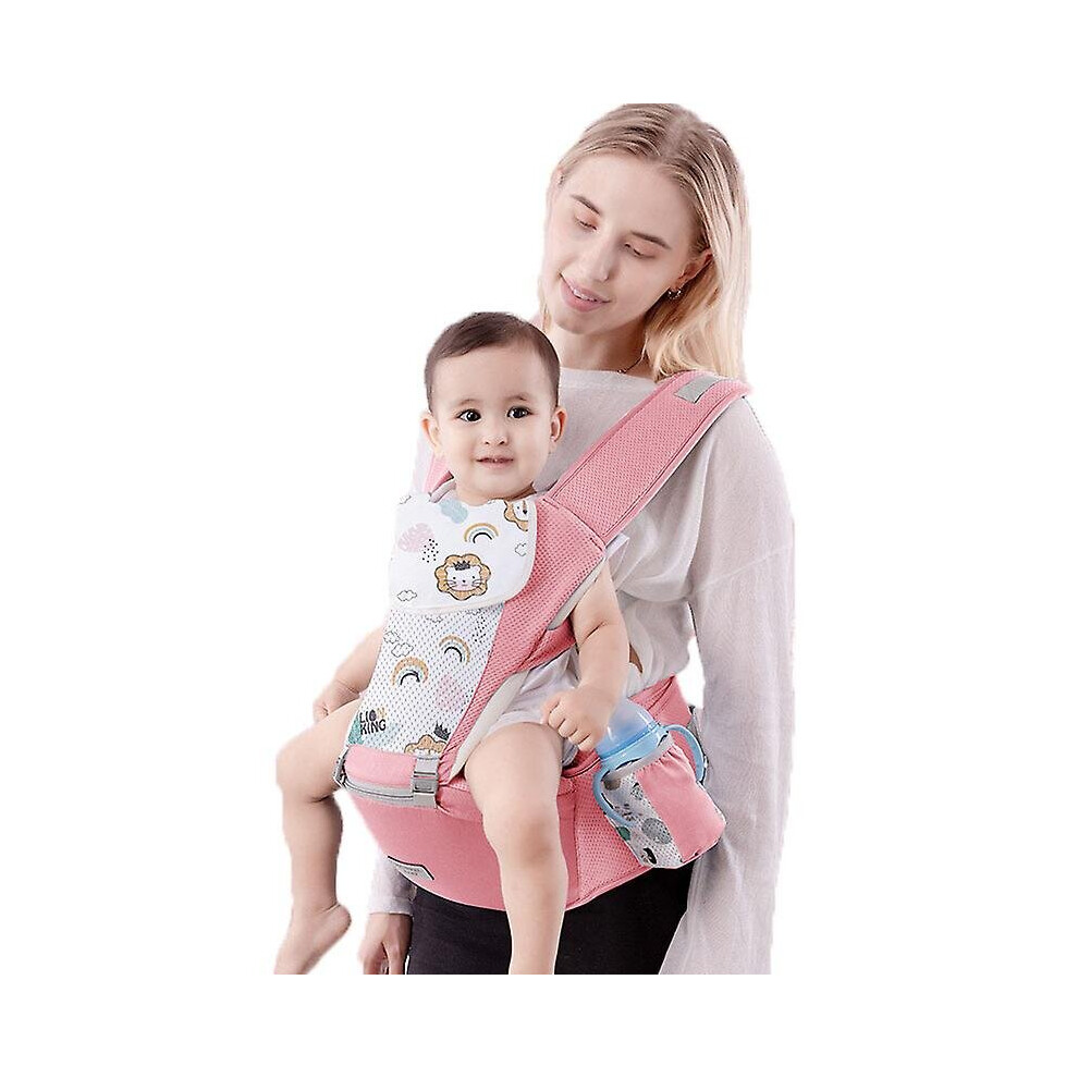 (Pink) Baby Carrier Hip Seat Sling Wrap Carrier Hold Waist Belt Backpack Carriers Pink