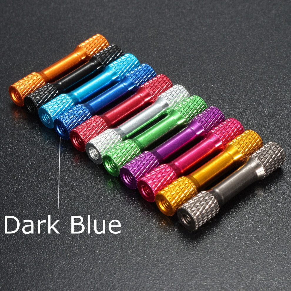 (Blue) 10Pcs M3 35mm Knurled Standoff Aluminum Alloy Multicolor