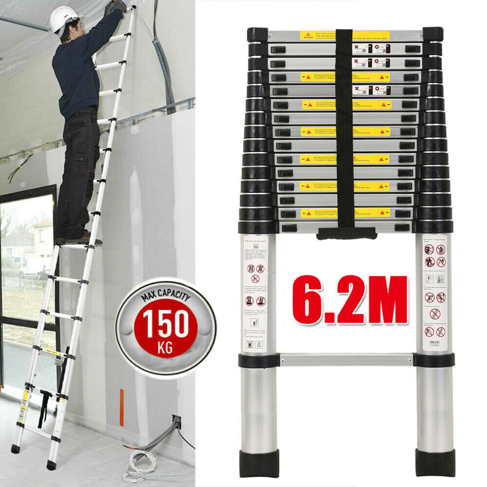 6.2M Heavy Duty Aluminium Folding Multi-Purpose Telescopic Step Ladder