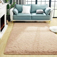 (BEIGE, 80 X 150 CM) Large Shaggy Fluffy Rugs Anti Slip Super Soft Mat Living Room Carpet
