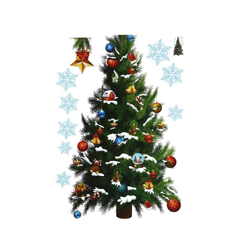 Christmas Party Home Decoration Removable Green Christmas Tree Wall Stickers For Kids Children Toys