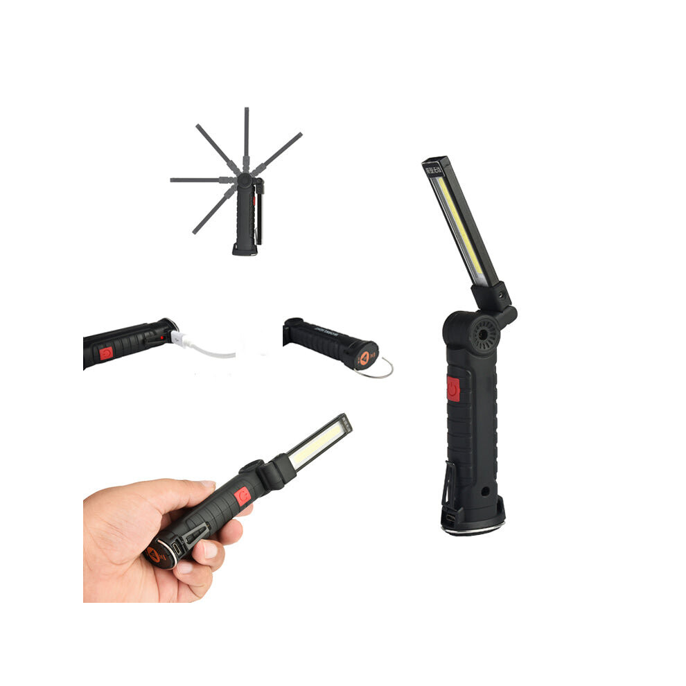 360Degree Rotation USB Rechargeable COB+LED Emergency Worklight with Magnetic Tail