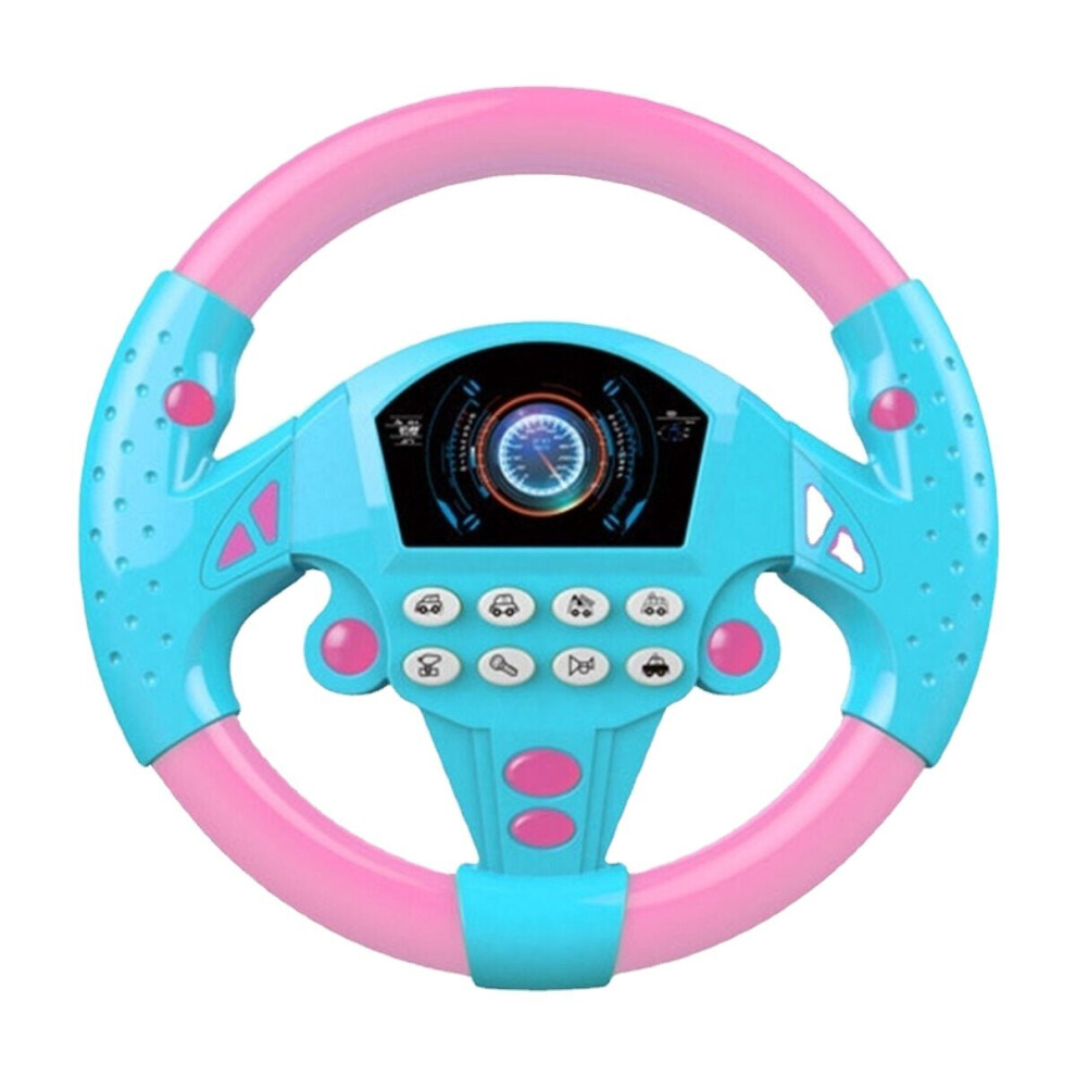 (Blue+Pink) 1 PC Learn and Play Driver Baby Steering Wheel Toddler Musical Toys with Lights Sounds