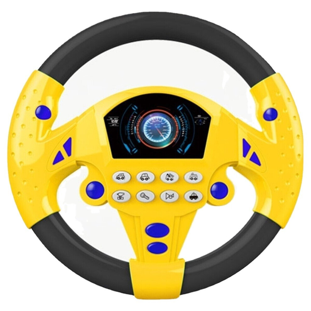 (Black + Yellow) 1 PC Learn and Play Driver Baby Steering Wheel Toddler Musical Toys with Lights Sounds