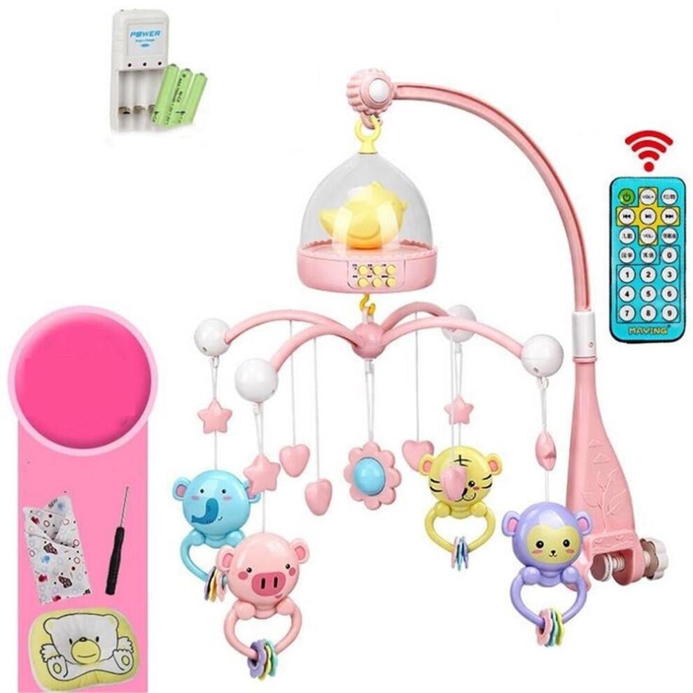 (C) Baby Musical Crib Mobile Bed Bell Toys Plastic Hanging Rattles Night Light