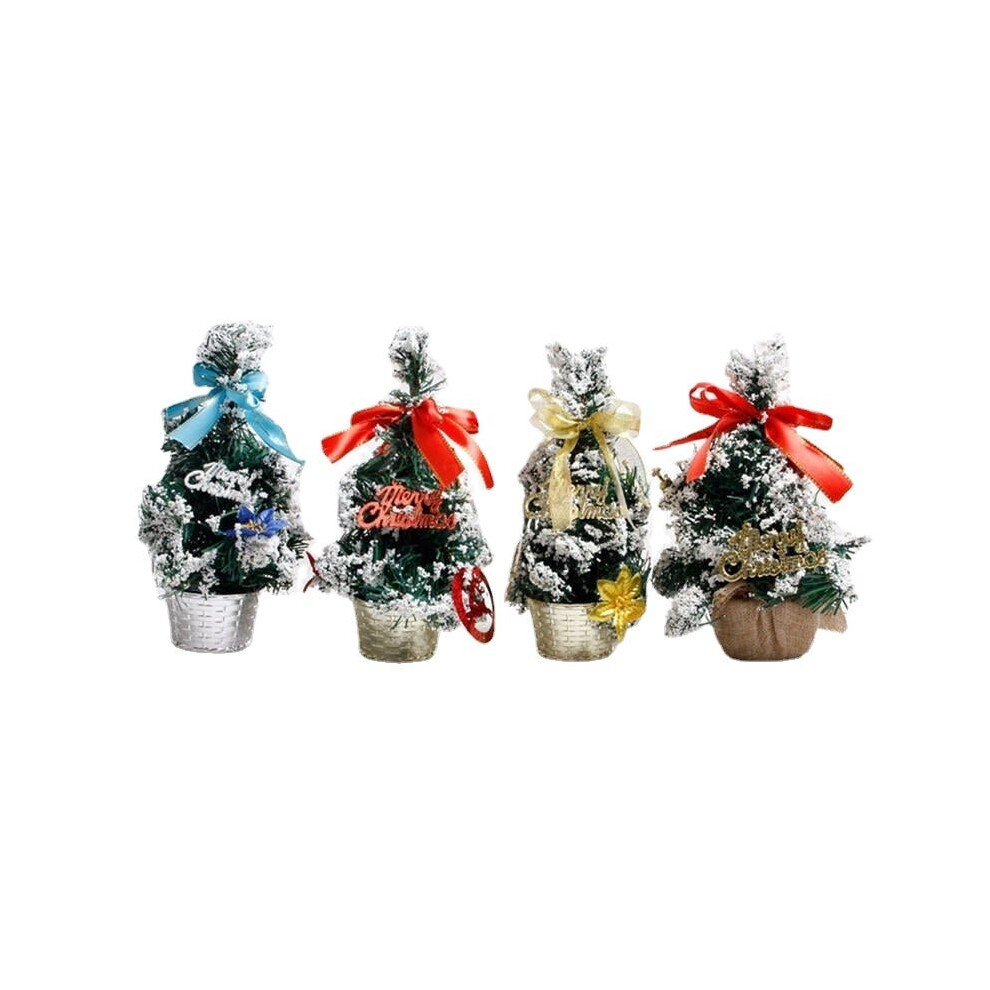 Mini Table Top Christmas Tree Ornament Multi-patterns Random Xmas Home Party Dinner Table Decor
