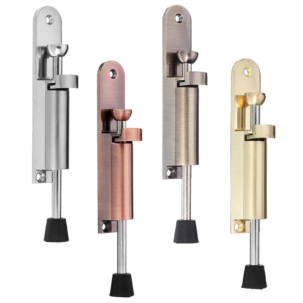 (Bronze) Solid Heavy Duty Zinc Alloy Extended Magnetic Door Stopper Hidden Foot Pedal Floor Mount Door Catch Free Punching Door Holder