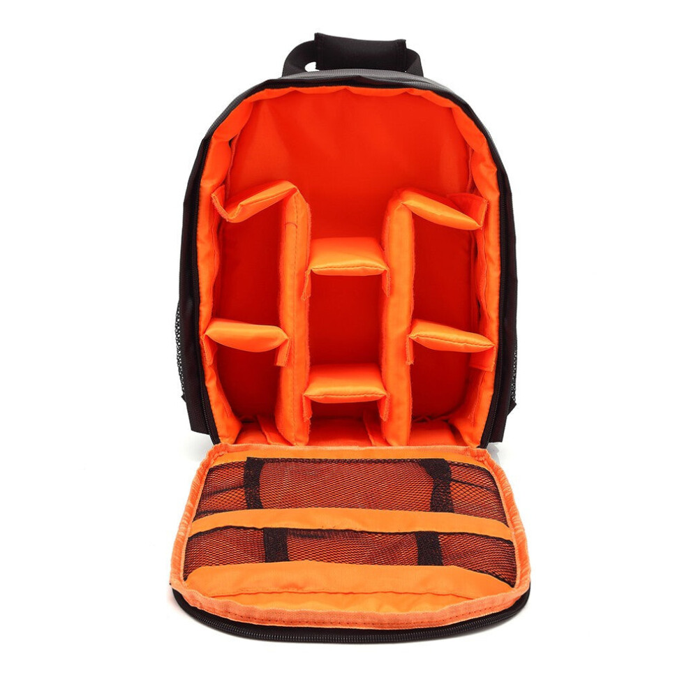 (Orange) Multi-functional Small DSLR Digital Camera Video Backpack Bag Waterproof Outdoor