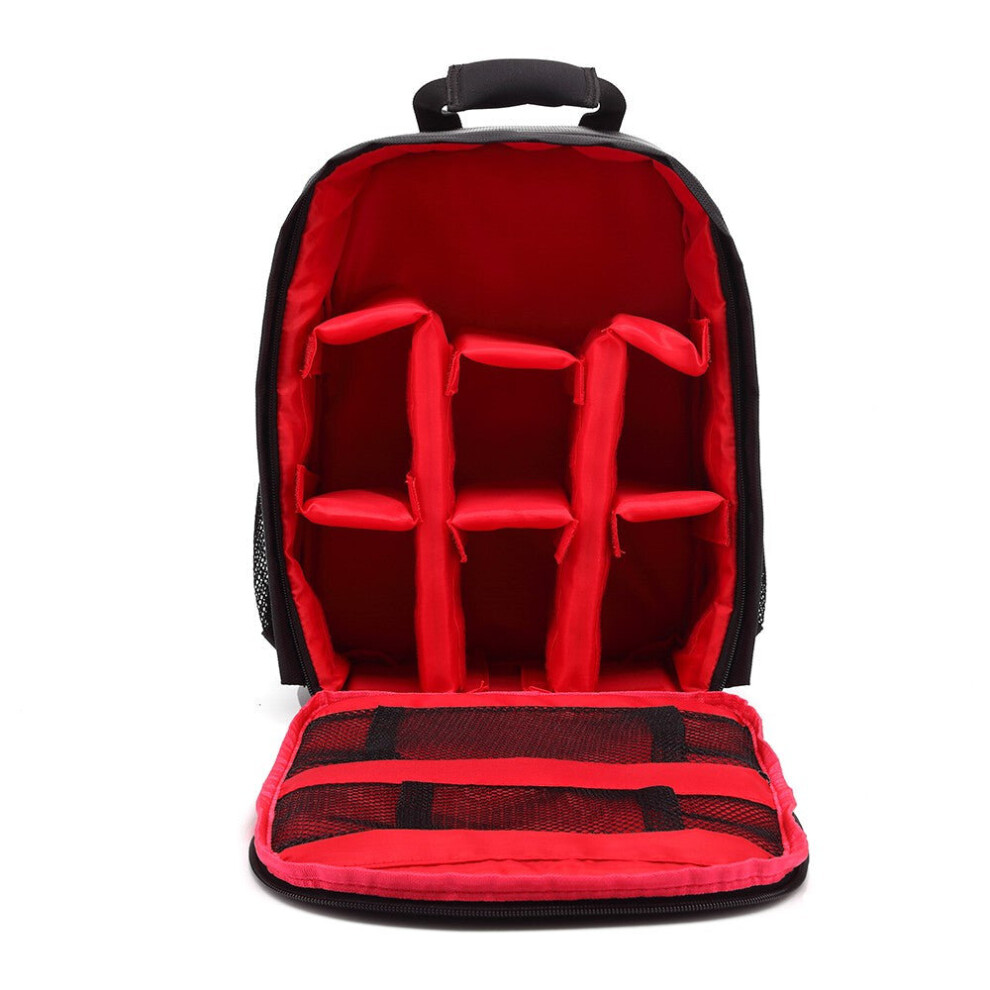 (Red) Multi-functional Small DSLR Digital Camera Video Backpack Bag Waterproof Outdoor