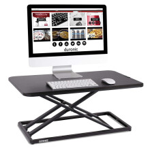 Duronic DM05D20 Sit-Stand Workstation, 74x45cm Desk Platform, Height Adjustable Desktop 5-41cm, Ergonomic Desktop Table Converter (black)