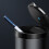 (Grey) Car Ashtray LED Light Portable Aluminum Cup Smokeless 6