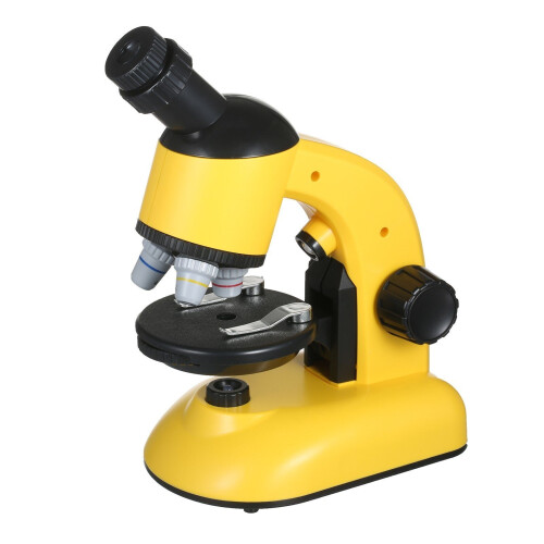 (Orange) Kids Microscope Objects and Specimen Observation Magnification with Battery LED Light