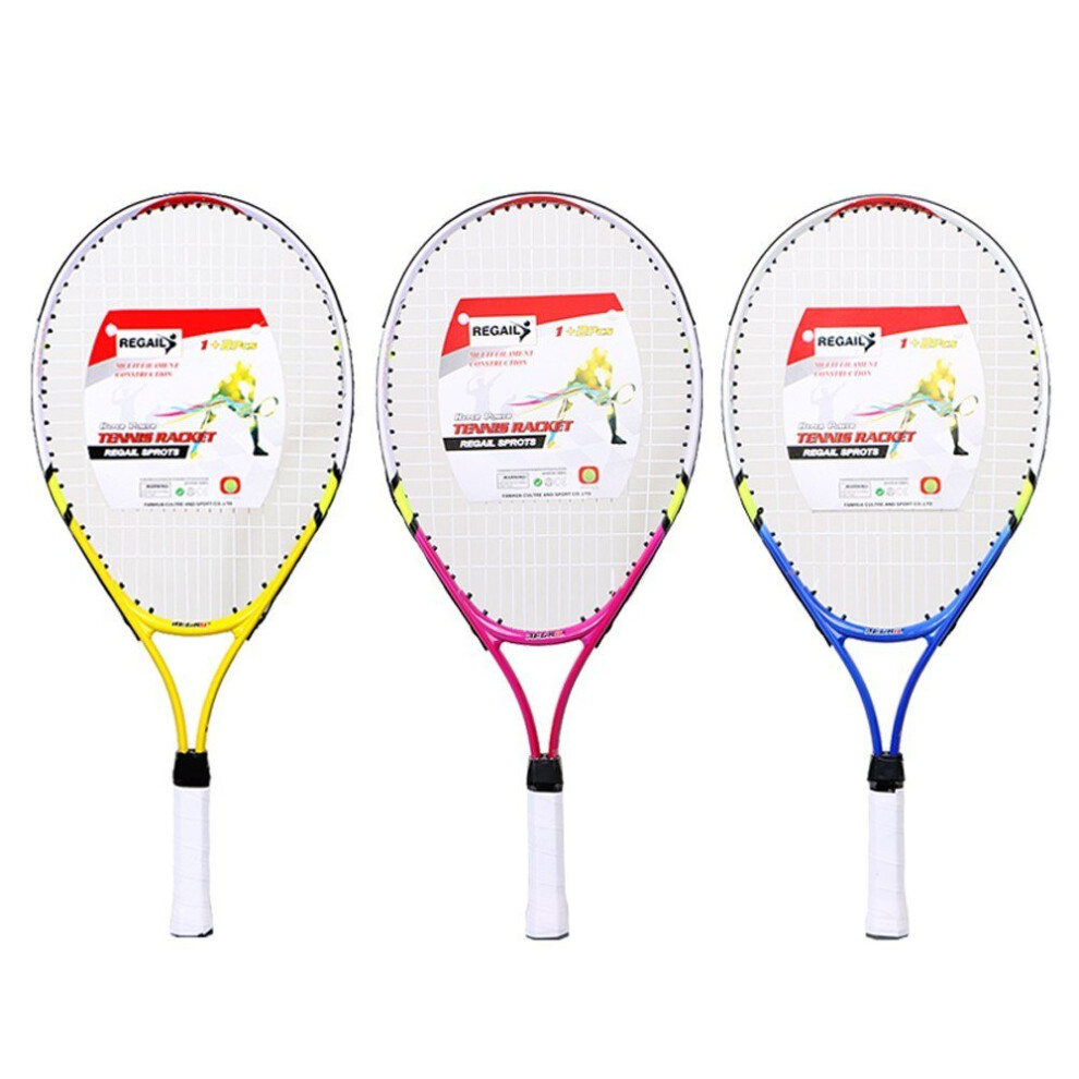 (Red) Teenager's Tennis Racket with Firm Nylon Wire Perfect for Chindren Training 1 PC