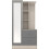 Nevada Mirrored Open Shelf Wardrobe Grey Gloss/Light Oak Effect Veneer 1