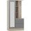 Nevada Mirrored Open Shelf Wardrobe Grey Gloss/Light Oak Effect Veneer 4