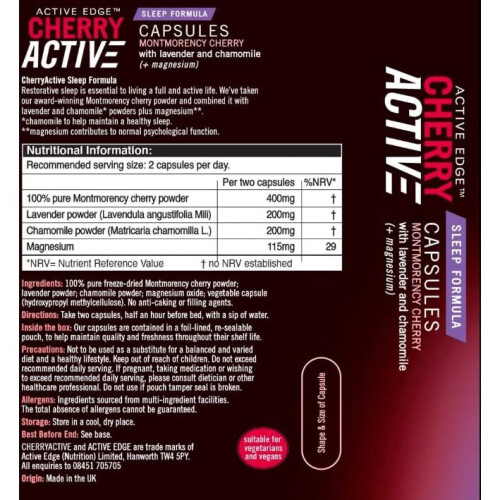 Active Edge CherryActive Sleep Formula 30 Capsules 2