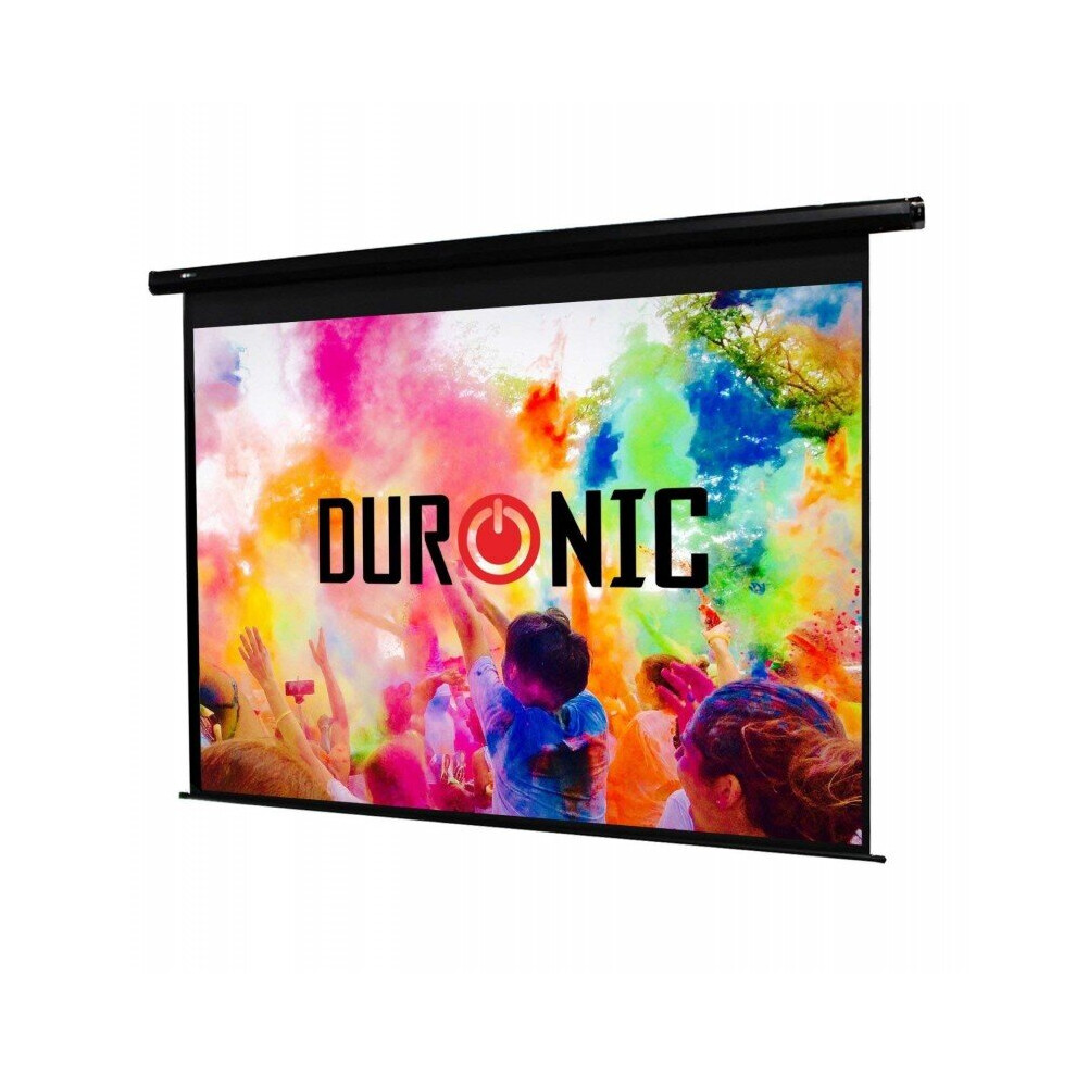 Duronic Eps115/169 115" Electric Projector Screen, 115 Inch Wall Mountable Hd Projector Screen, 16:9 Ratio, +1 Gain Factor (254X143cm/100X56in) White