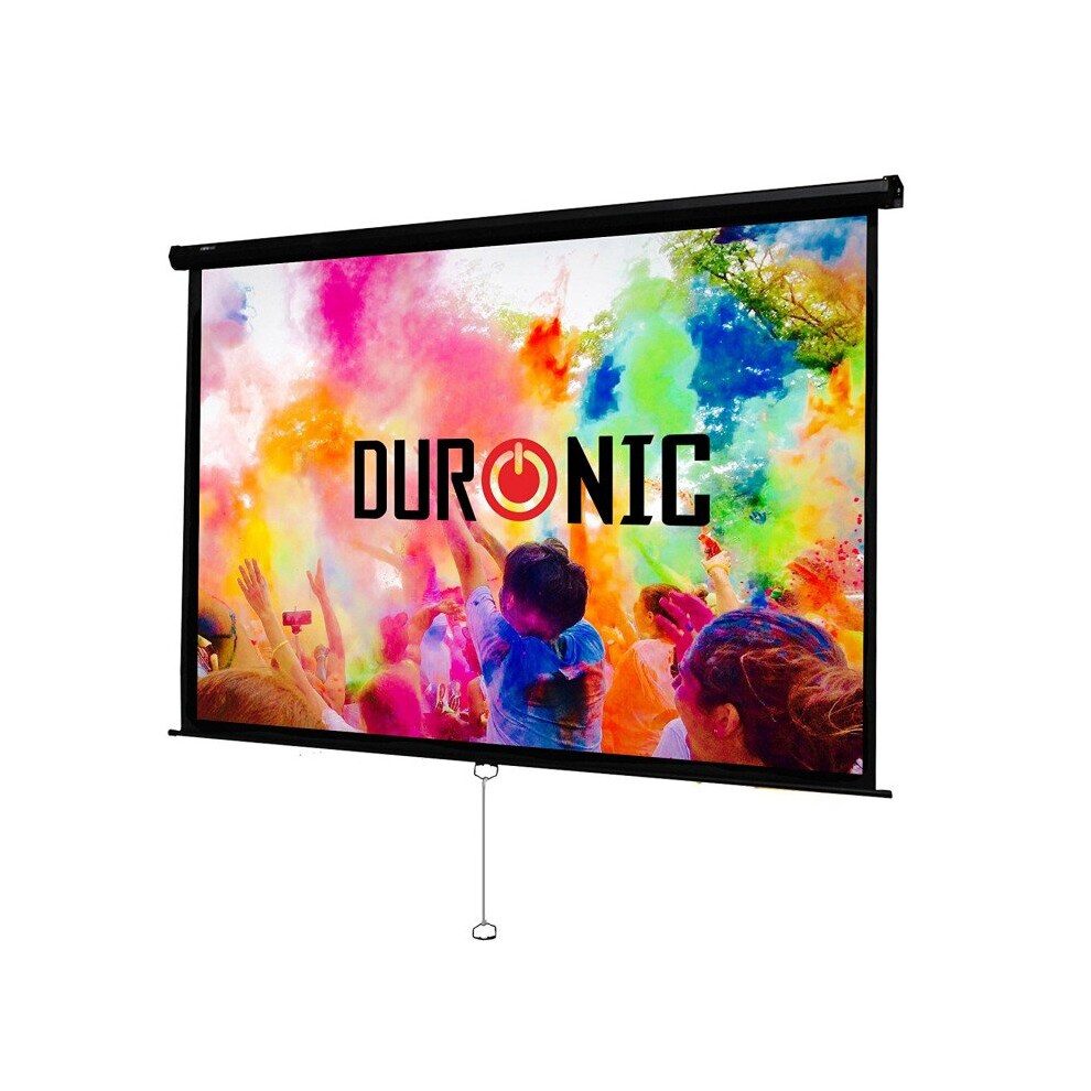 Duronic Mps100/43 100" Manual Projector Screen, 100 Inch Wall Mountable Hd Projector Screen, 4:3 Ratio, +1 Gain Factor (203X152cm/80X60in) White 5060184201841