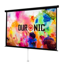 Duronic MPS100/169 100" Manual Projector Screen, 100 Inch Wall Mountable HD Projector Screen, 16:9 Ratio, White +1 Gain Factor (221x124cm/87x49in)