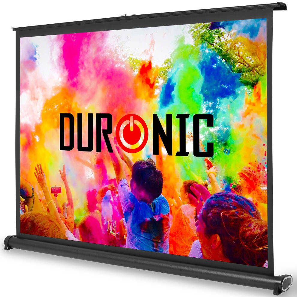 Duronic Dps40/43 40" Desktop Projector Screen, 40 Inch Wall Mountable Hd Projector Screen With 4:3 Ratio, Matte +1 Gain Factor (81X61cm) White 5060184204255