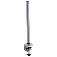 Duronic DM15 DM25 DM35 60cm Monitor Stand Pole, Compatible with All Duronic Monitor Desk Mount Arms, Steel, 32mm Diameter, Clamp Included (Silver)