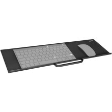 Duronic DM0K1 Keyboard Platform, Attachable Drawer for Keyboard and Mouse, Universal and Adjustable Tray, Ergonomic Design for Monitor Mounts (black)