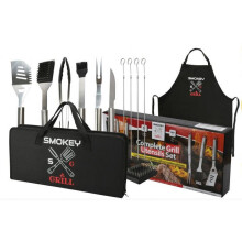 BBQ Grill Accessories Heavy Duty Grilling Utensil Set with Carrying Bag Skewer