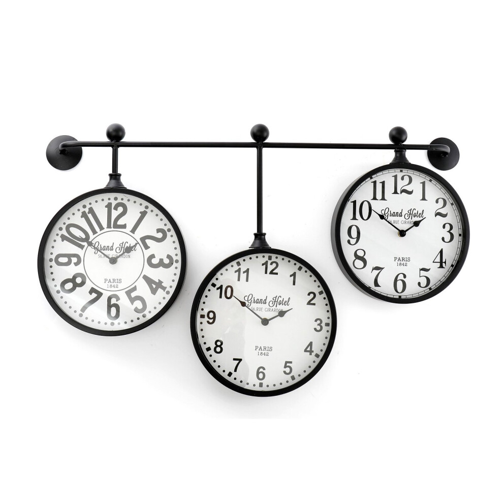 Metal Wall Clocks, Set of 3 Hanging
