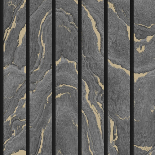 Muriva Woodgrain Panel Wallpaper Charcoal Muriva 193503