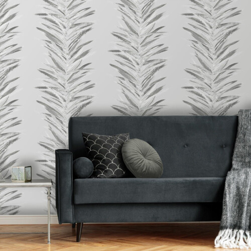 Muriva Dhara Leaf Wallpaper Silver Muriva 191501 1