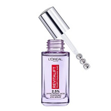 L'Oréal Paris 2.5% Hyaluronic Acid and Caffeine Eye Serum, Revitalift Filler Eye Serum, Replumps, Brightens And De-Puffs Eyes, Targets Dark Circles,