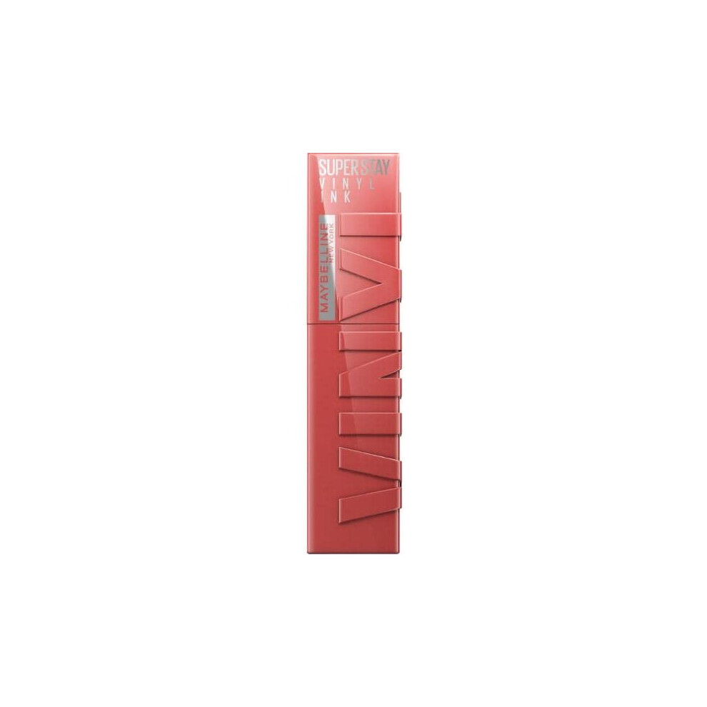 Maybelline New York Lip Colour, Smudge-Free, Long Lasting Up To 16H, Liquid Lipstick, Shine Finish, Superstay Vinyl Ink, 15 Peachy