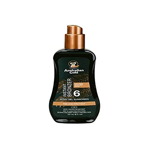 Australian Gold SUNSCREEN SPF6 spray gel with instant bronzer 237 ml