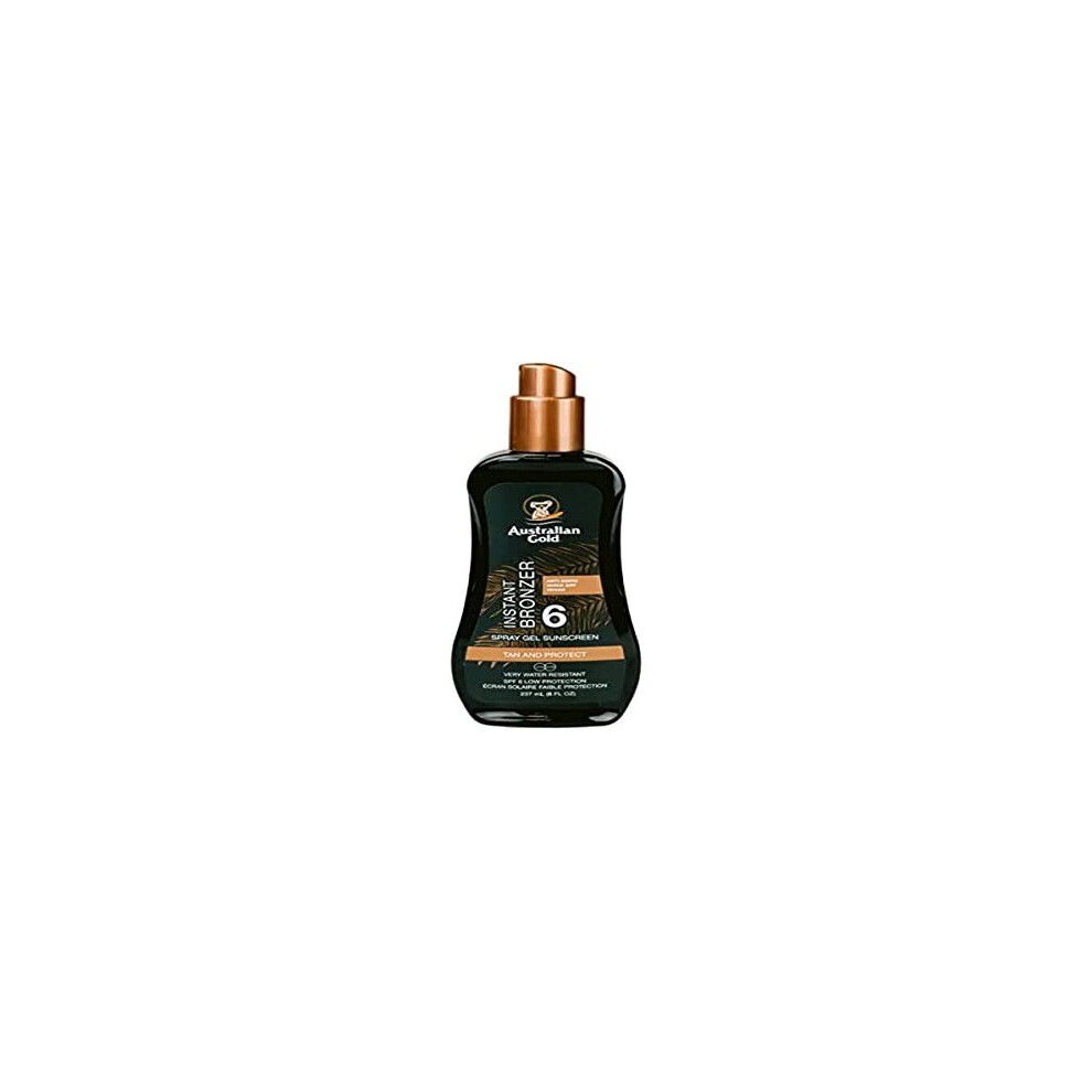 Australian Gold SPF 6 Spray Gel Sunscreen With Instant Bronzer 237ml