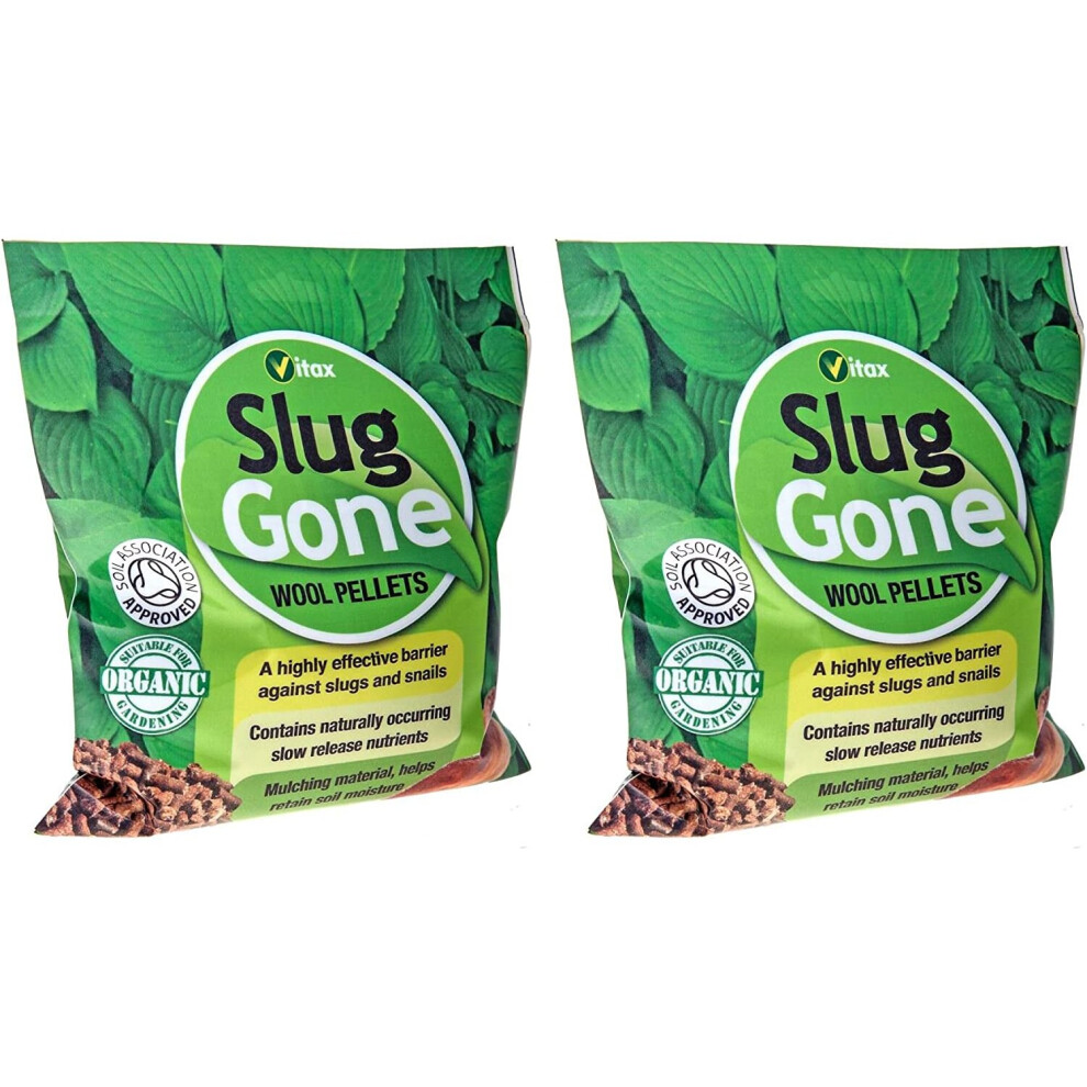 Vitax 2 x Organic Highly Effective Slug Gone Slug & Snail Wool Pellets 3.5L