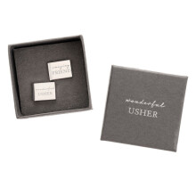 (Usher) Amore Wedding Favour Pair Of Rectangle Cufflinks Groomsman Gift
