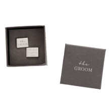 (Groom) Amore Wedding Favour Pair Of Rectangle Cufflinks Groomsman Gift