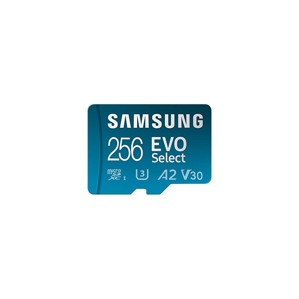 Samsung EVO Select 256GB microSDXC UHS-I U3 130MB/s Full HD & 4K UHD Memory Card inc. SD-Adapter (MB-ME256KA/EU)